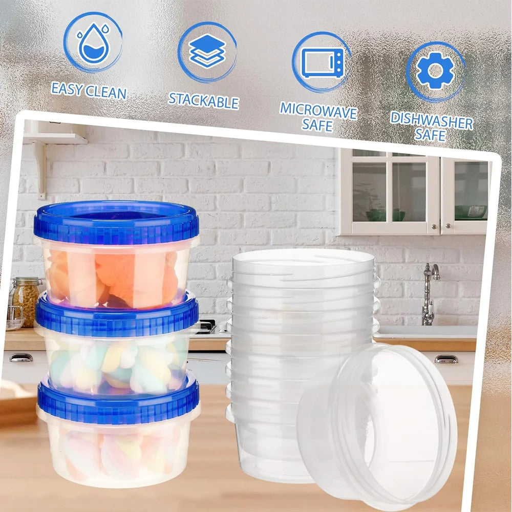 Plastic Freezer Containers Food Storage Twist Top Food