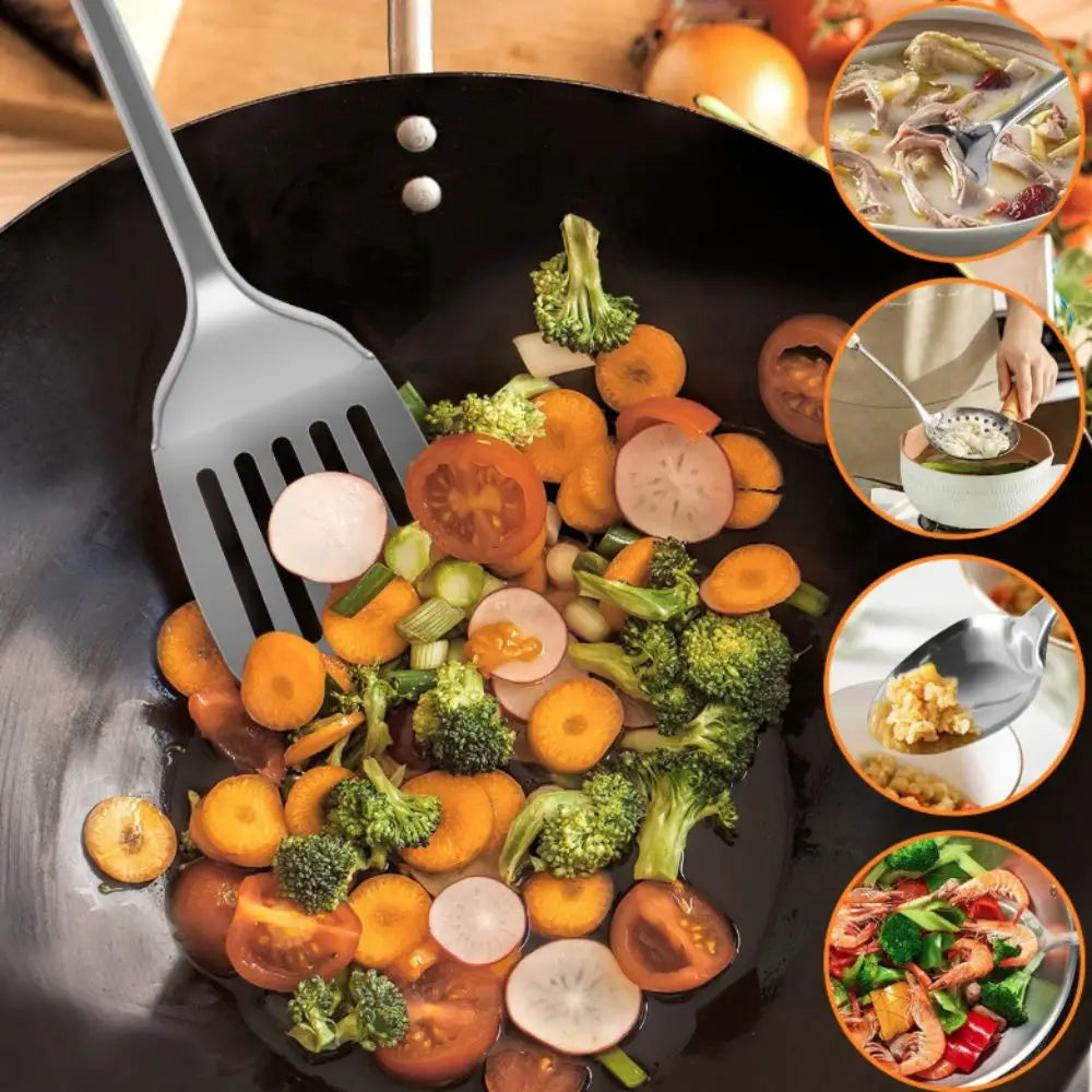 9pcs Cookware Stainless Steel Cooking Utensils Rust-Proof Durable