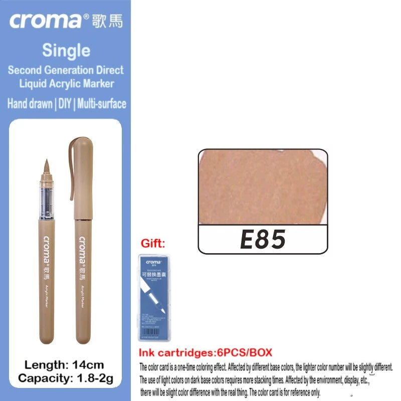 Croma 160/1 Colors Refillable Direct Liquid Acrylic Marker