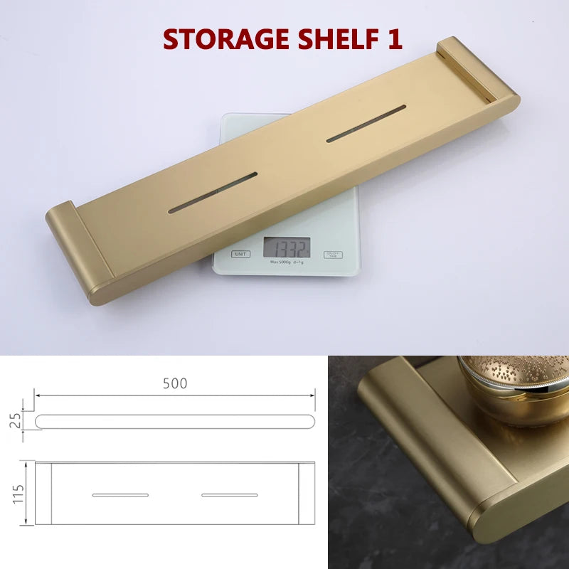 Brushed Gold Towel Ring Holder Bar Rack Brush/Paper