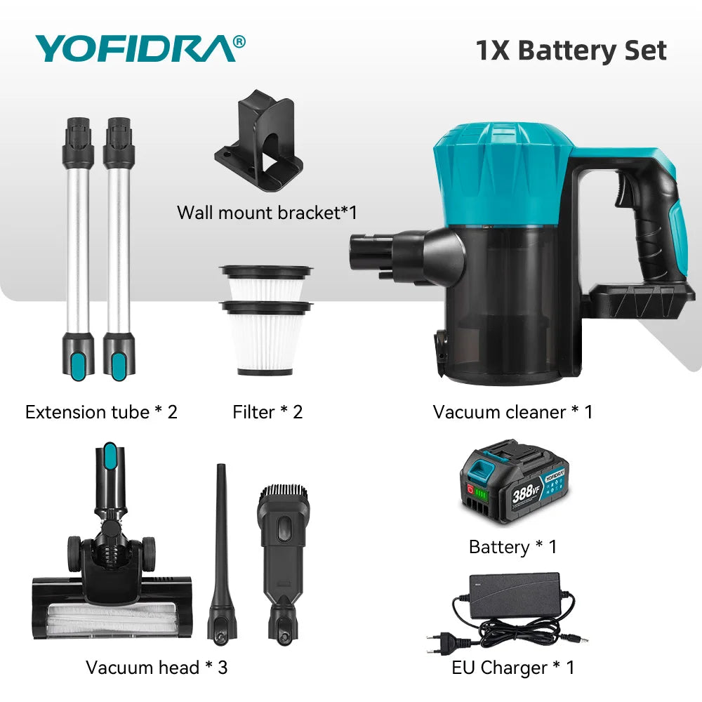 Yofidra Brushless Electric Vacuum Cleaner 1800w Cordless Powerful