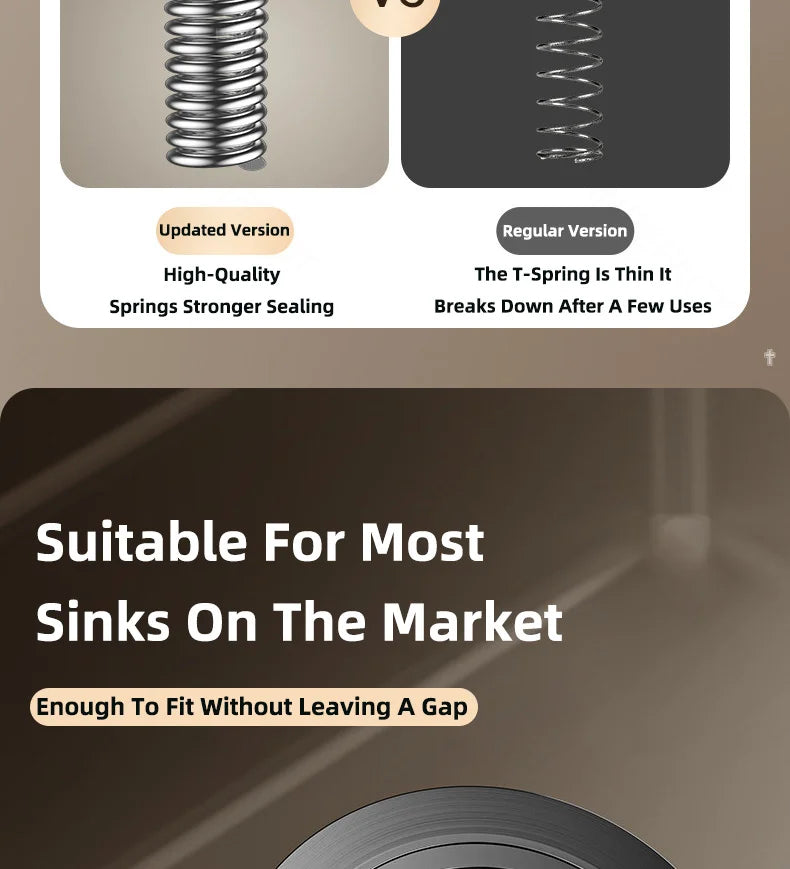 Universal Sink Strainer Stainless Steel Pop-Up Drain Plug