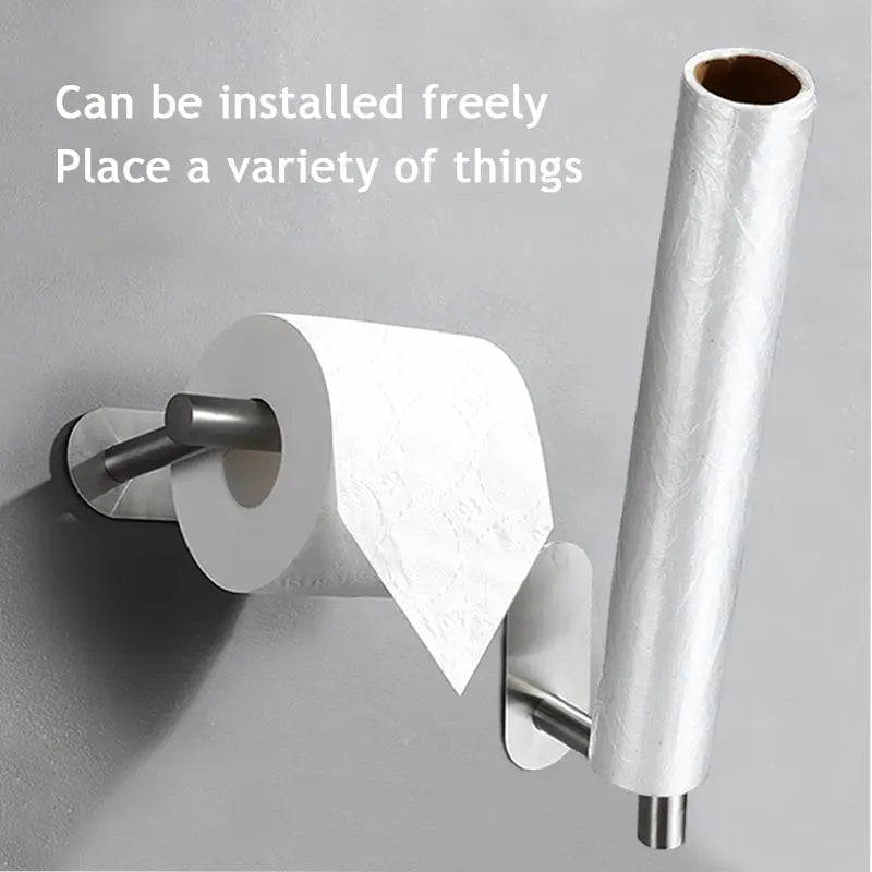 1pc Stainless Steel Paper Towel Holder No Punch