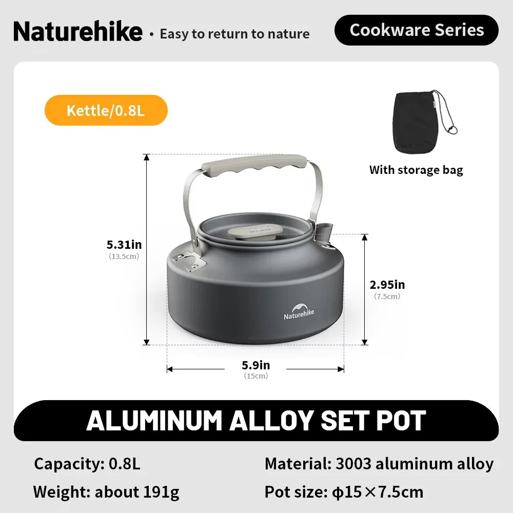 Naturehike Camping Cookware Kit Outdoor Frying Pan Kettle