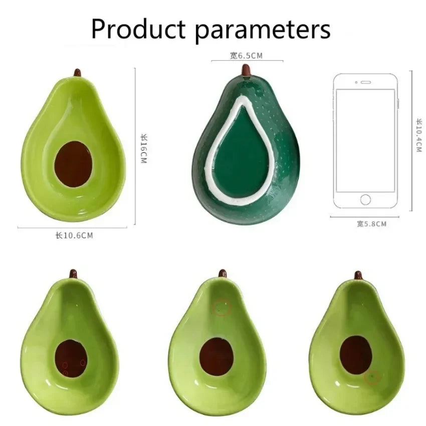 Creative Avocado Shaped Ceramic Dish Fruit Salad Plate