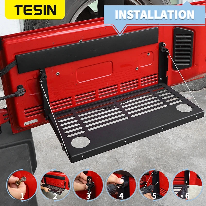Tesin Car Rear Door Foldable Shelf Tailgate Table