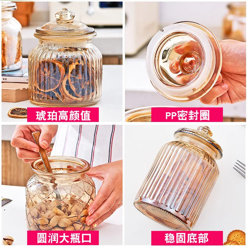 Glass Airtight Jars Food Grade Storage Box Storage