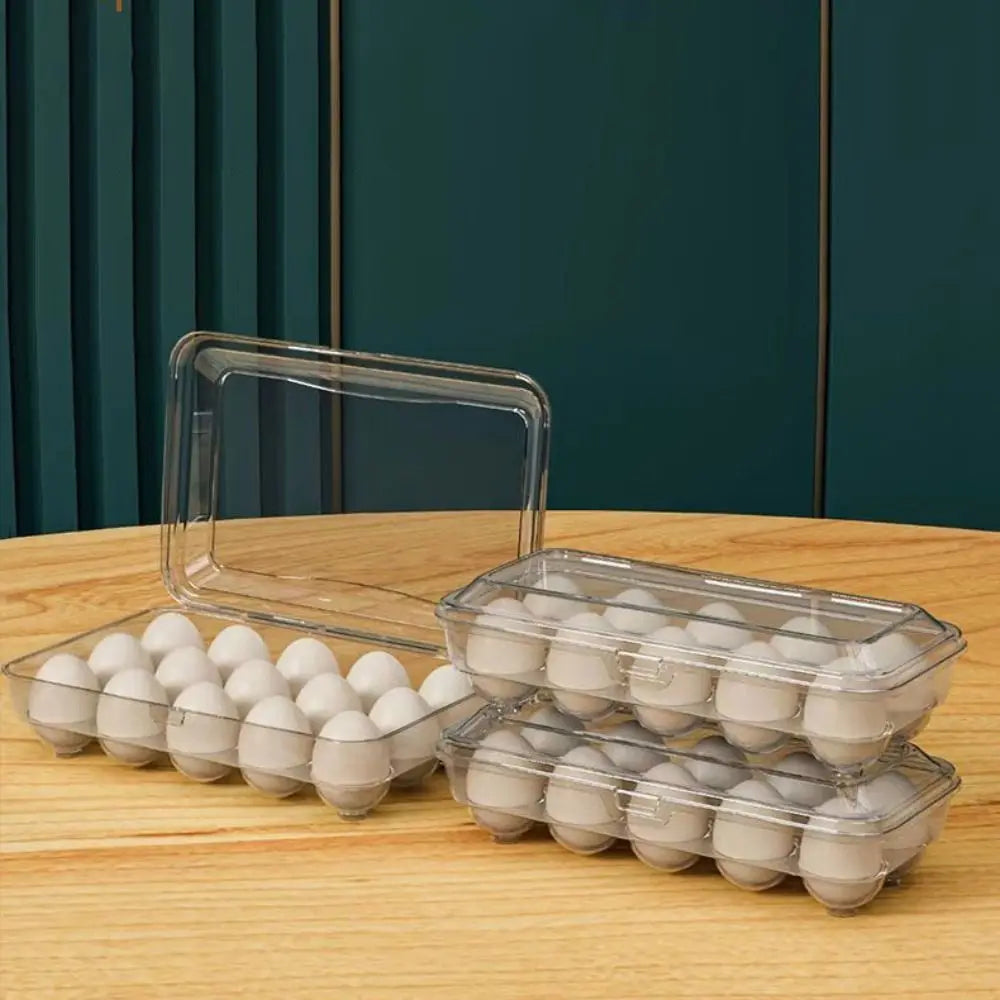 10/15 Grids Egg Box Anti-Fall Eggs Case Transparent