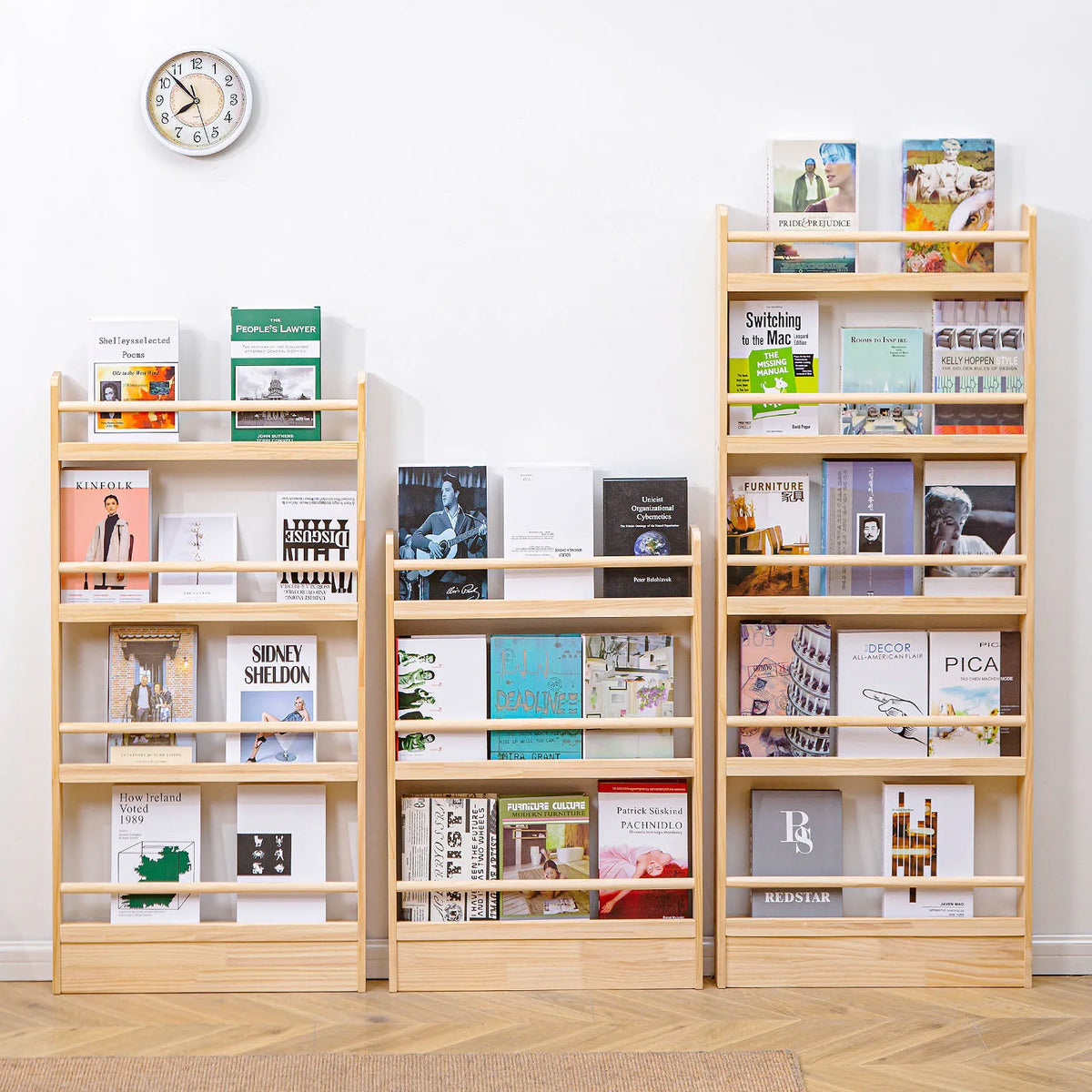 Solid Wood Narrow Bookshelf Door Backspace Saver Children