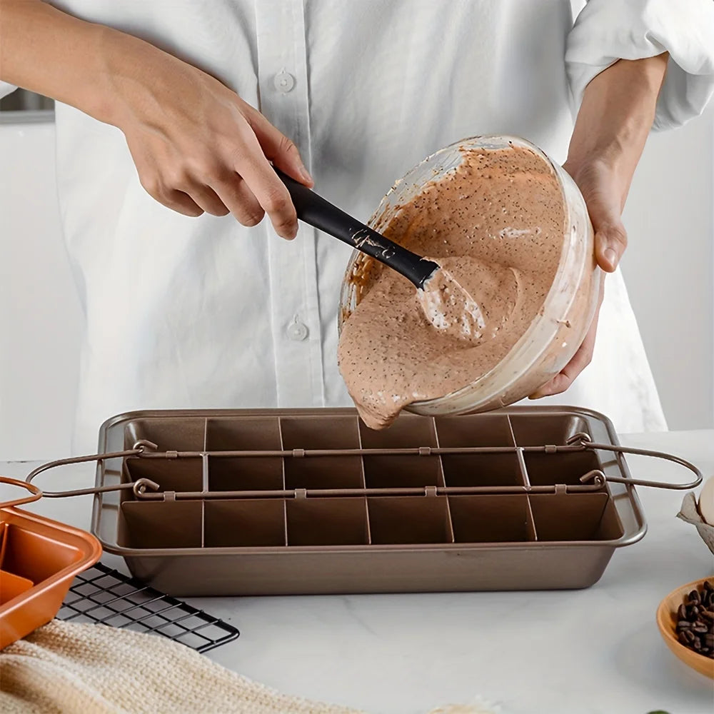18 Grids Stainless Steel Loaf Pan Brownie Cake
