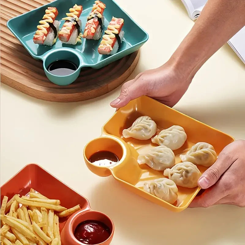 1pc Dumpling Plate Sauce Dish Square Serving Plate