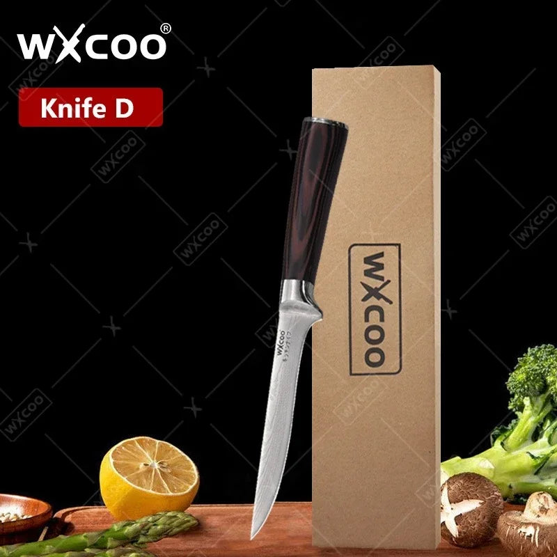 Wxcoo Damascus Pattern Chef Knife Professional Japanese Knives