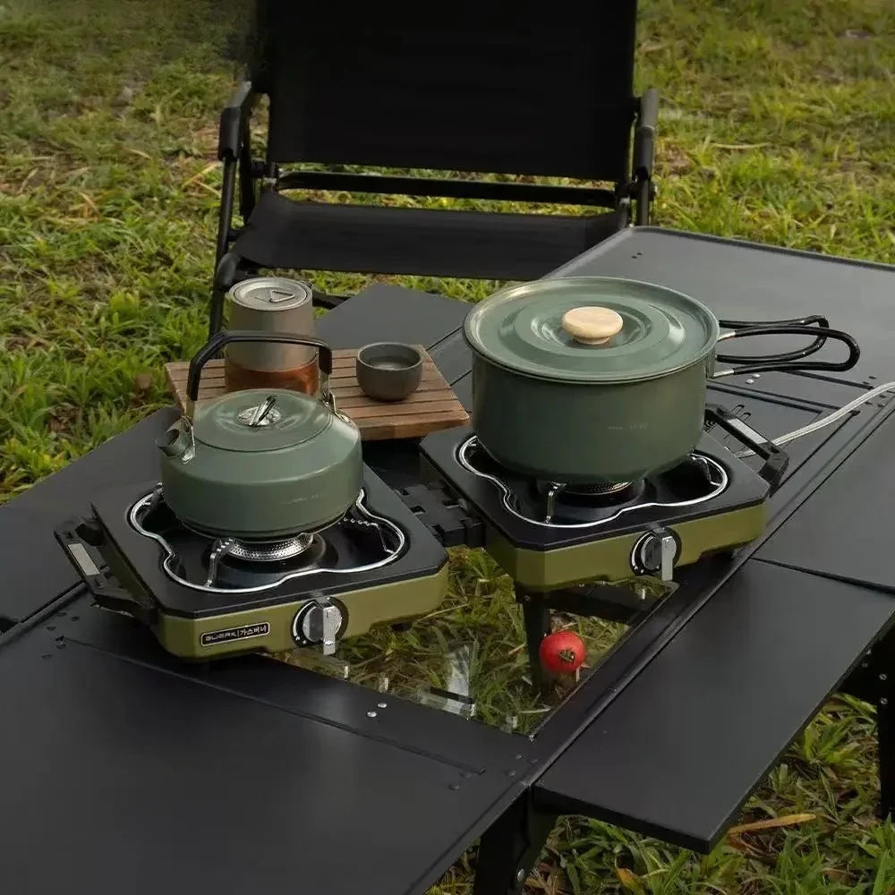 Buerk Foldable Camping Stove Lightweight Outdoor Cooking Double
