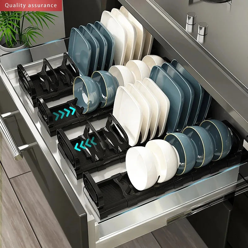 Cabinet Dish Storage Rack Drawer Built-In Dish Drain
