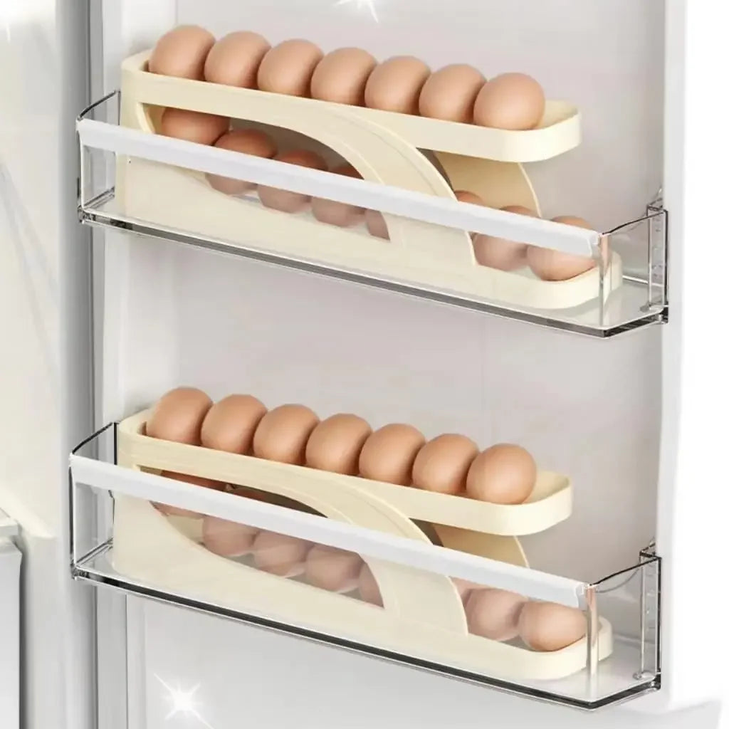 Automatic Rolling Double-Layer Egg Dispenser Egg Holder Dispenser