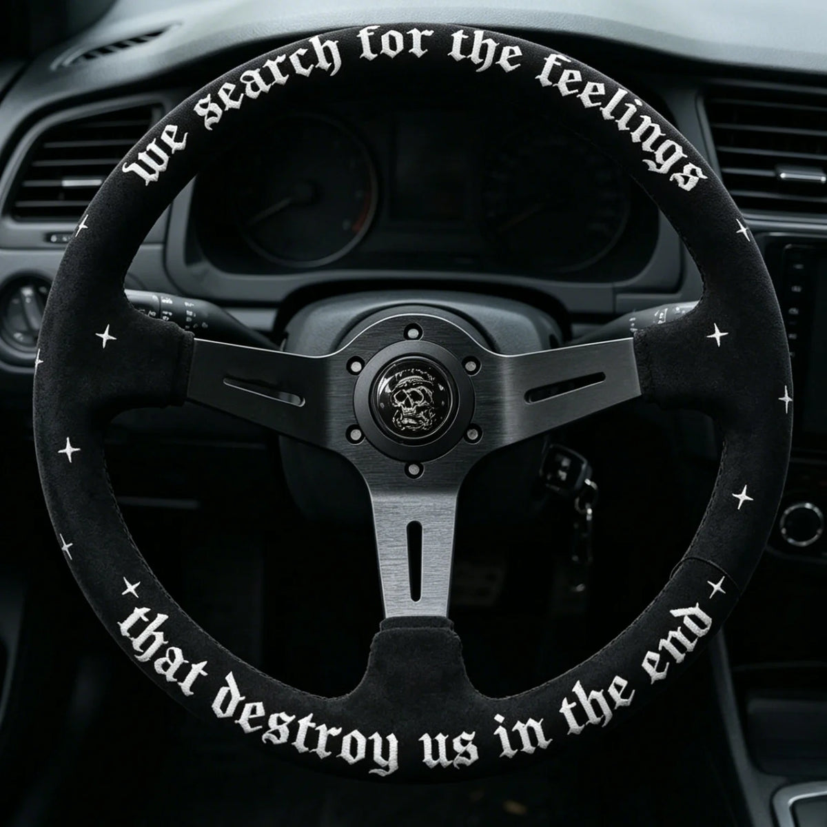 350mm Sports Classic Steering Wheel Holes Black Spoke