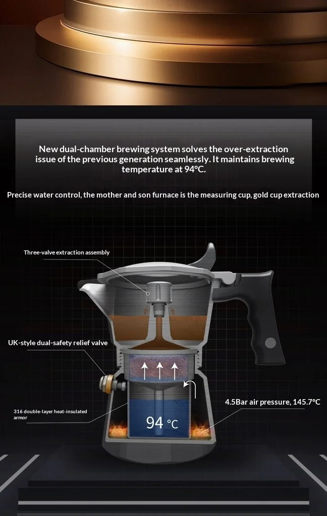 Colbro Moka Pot Stainless Steel Double Valve Triple