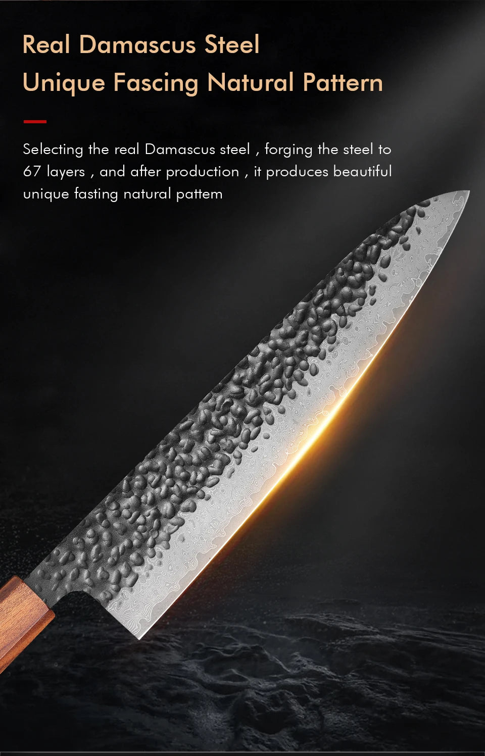 Young Japanese Handmade Chef Knife 67 Layer Damascus