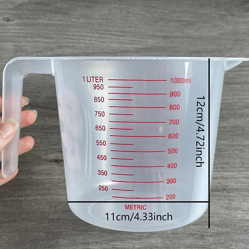 250/500/1000ml Plastic Measuring Cups Highly Transparent