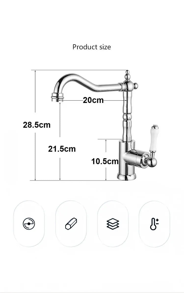 French Vintage Faucet Brass European Classical Silver Faucet
