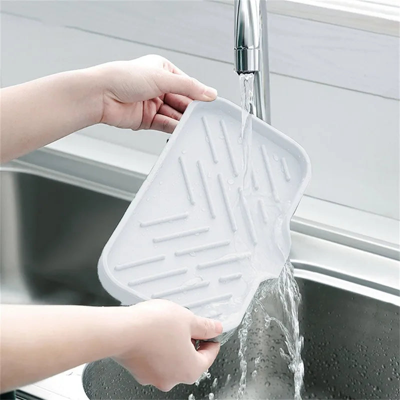 Silicone Faucet Mat Draining Tray Sink Soap Dispenser