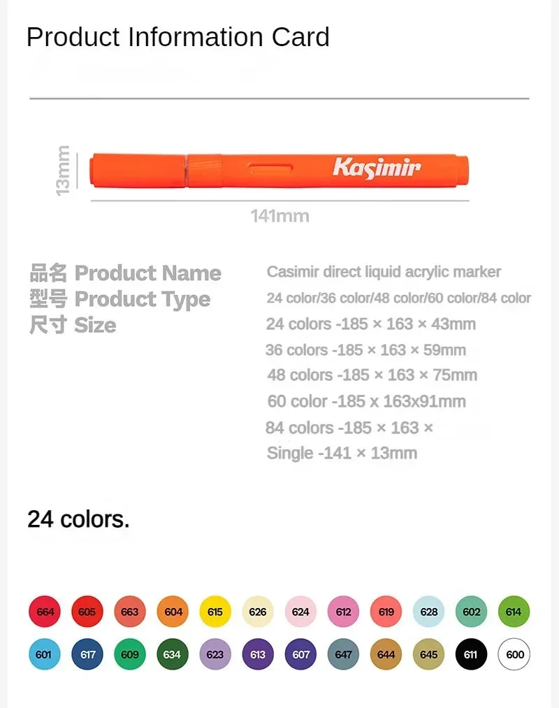 Kasimir Soft Brush Direct-Liquid Acrylic Marker Paint Pen