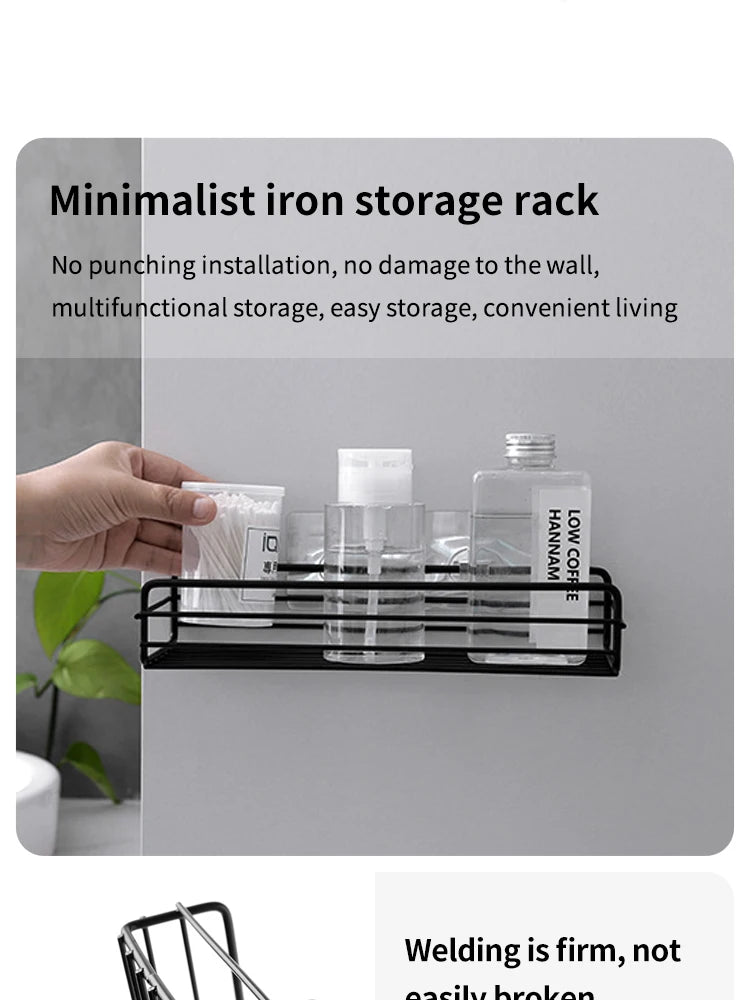 Bathroom Storage Rack Organizer Shelf Black Shelves Corner