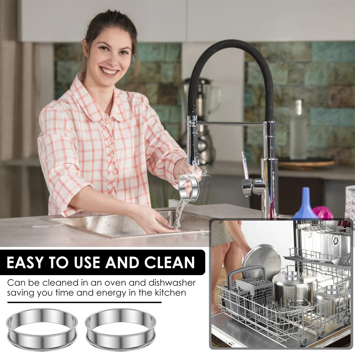 12pcs Crumpet Rings Muffin Rings Stainless Steel Nonstick