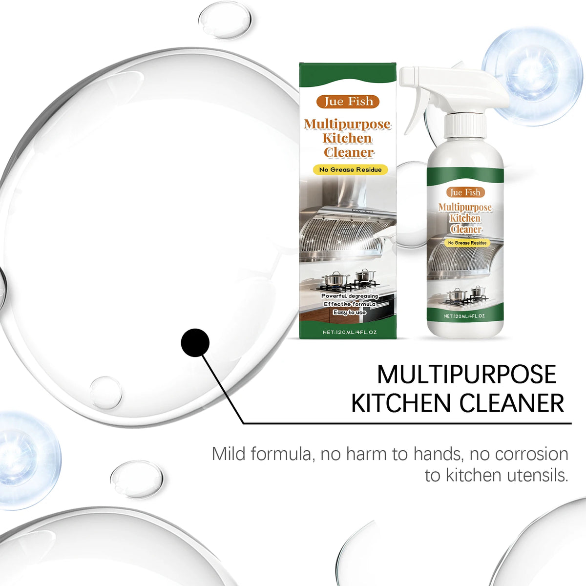 Grease Cleaner Spray Powerful Dissolve Stubborn Oil Stains