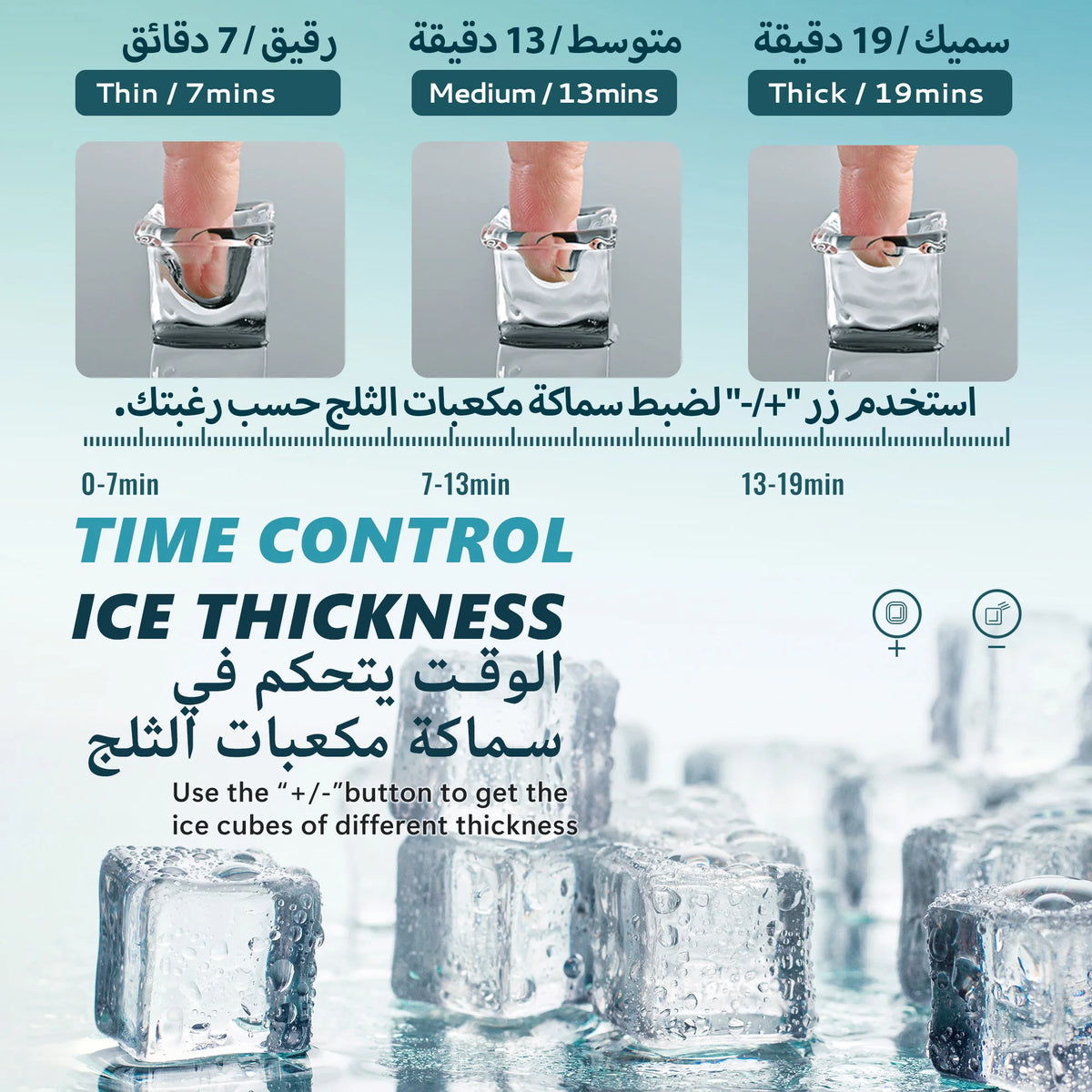 Euhomy Ice Maker Machine 15kg/24h Production 16 Cube/13