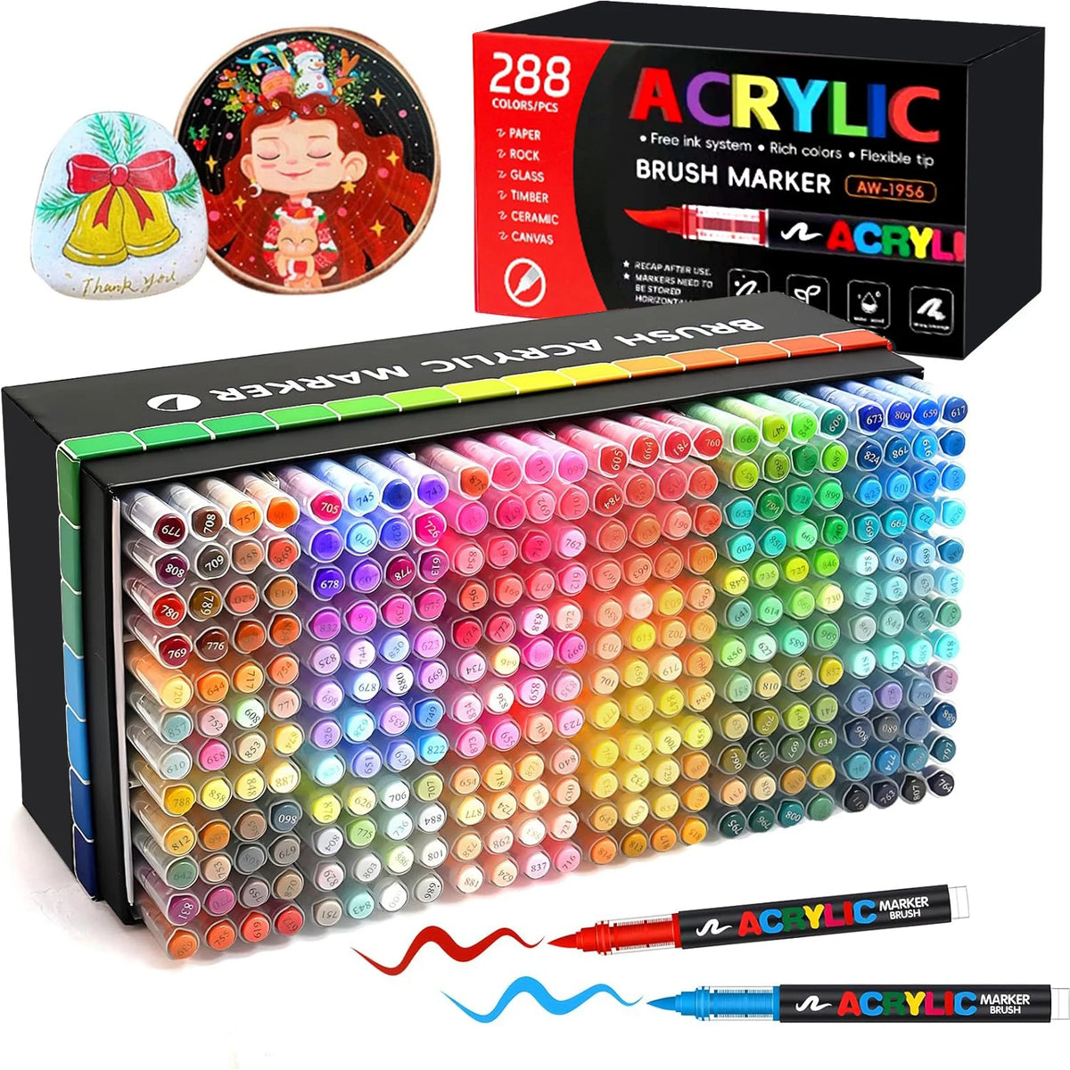 12-366 Colors Acrylic Painting Marker Waterproof Acrylic Brush