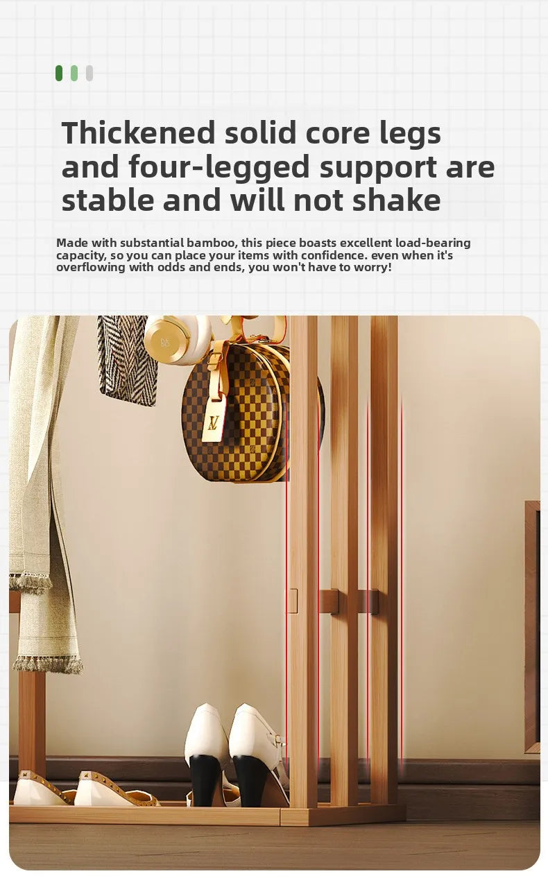 Nordic Style Simple Bamboo Clothes Drying Rack Bathroom