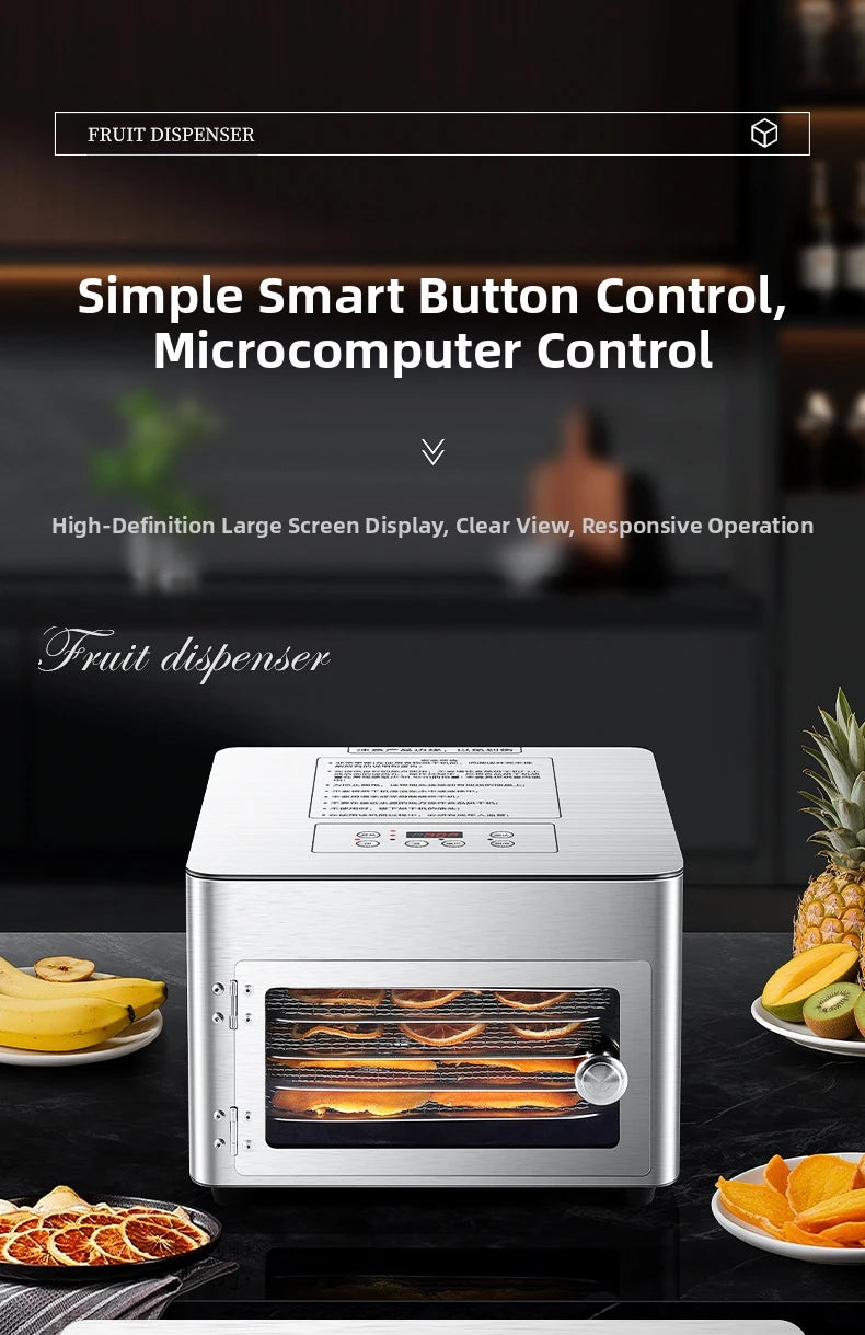 Commercial Grade 5-Layer Food Dehydrator Stainless Steel Drying