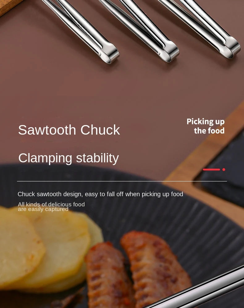 304 Stainless Steel Grill Bbq Tongs Cooking Utensils