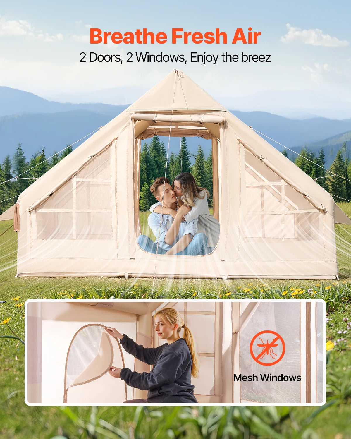 Succebuy Inflatable Tents Camping Easy Setup Blow Up