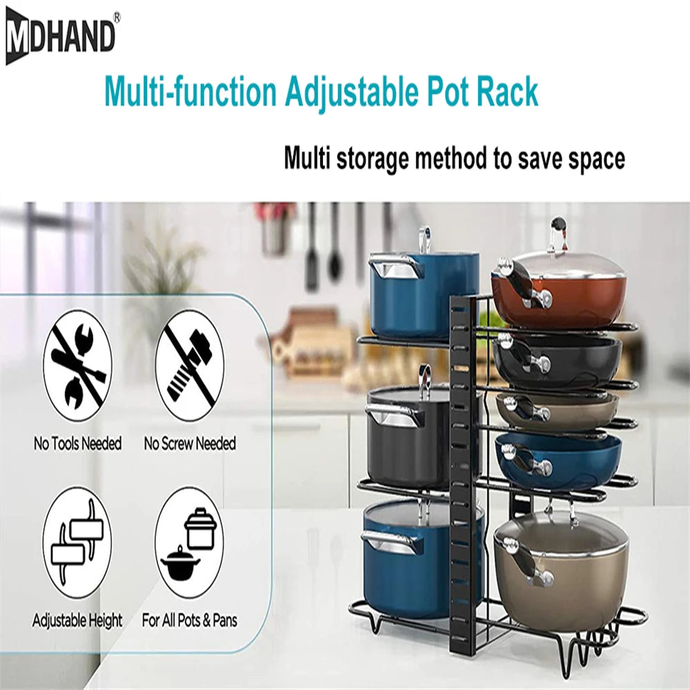 Tiers Pan Pot Organizer Rack Multi-Layer Iron Wire