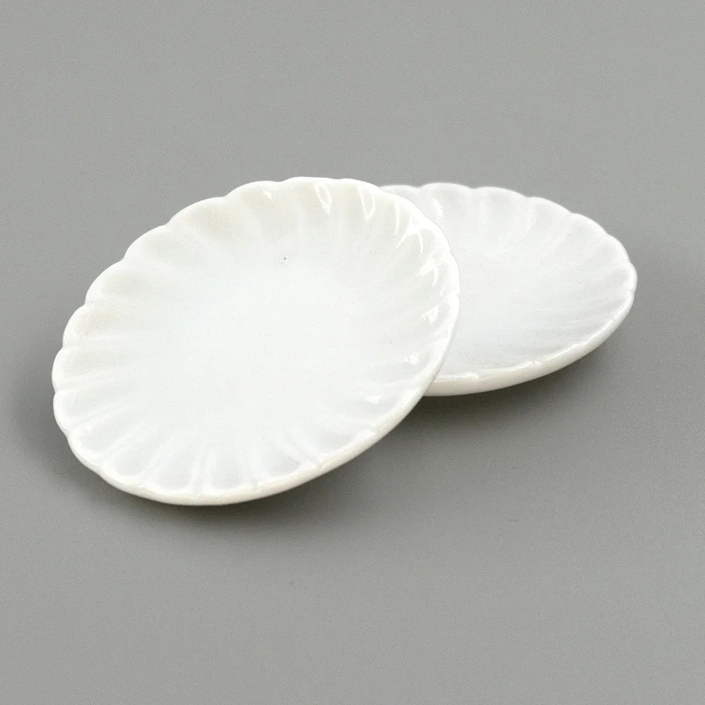 1pcs 1/12 Dollhouse Miniature Mini Ceramic Plate Simulation