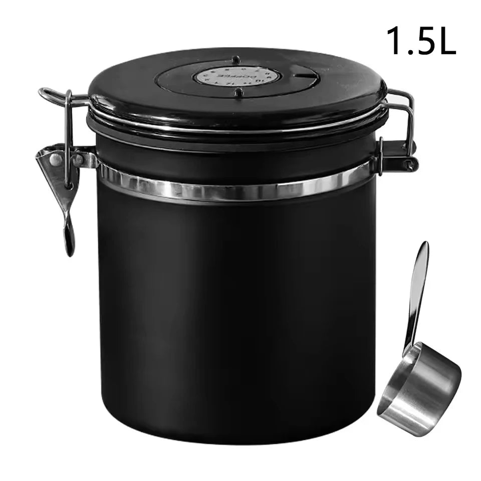 304 Stainless Steel Coffee Beans Vacuum Storage Jar