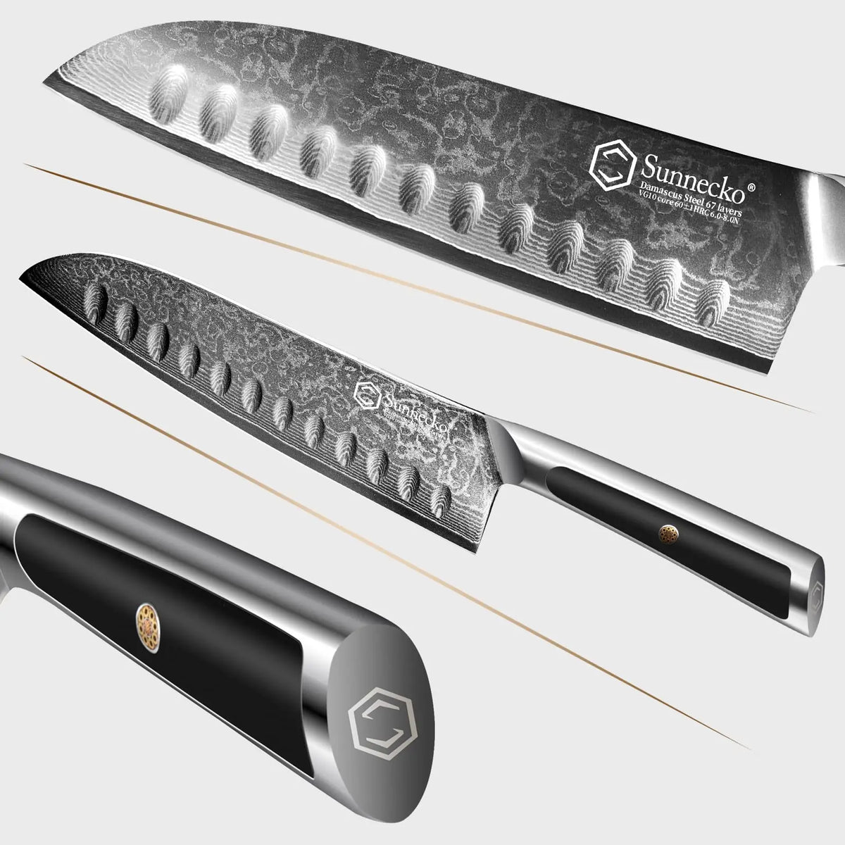 Sunnecko Damascus Steel Knives High Carbon Vg10 Core