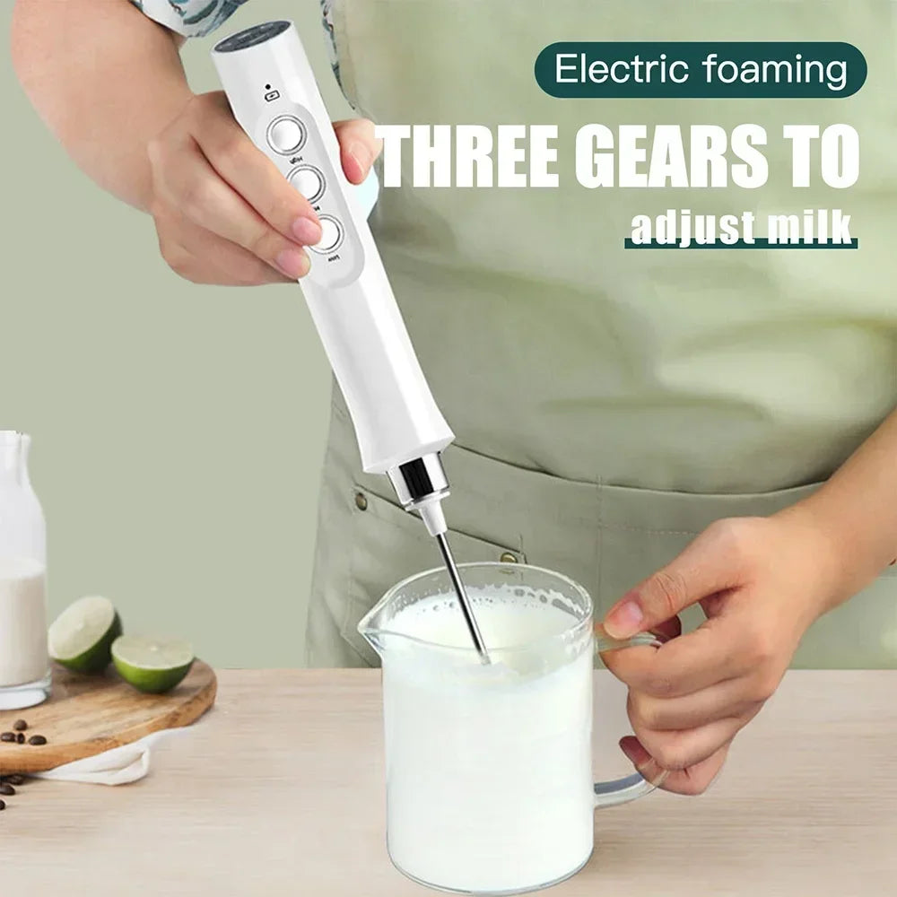 Usb Rechargeable Electric Milk Frother Mini Handheld Foam