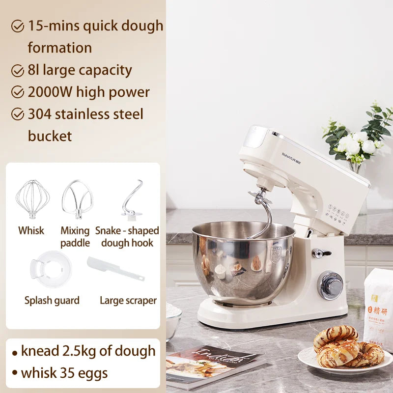 Sunatur 8l Stand Mixer Machine 2000w Electric Blender