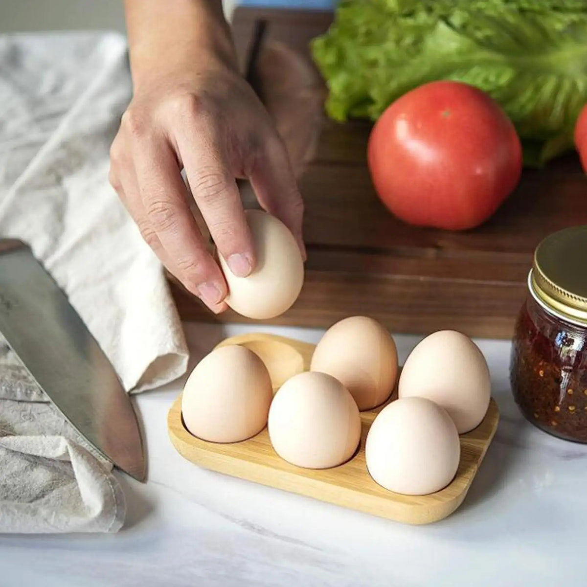 Egg Holder Double Row Egg Organizer Rack Refrigerator
