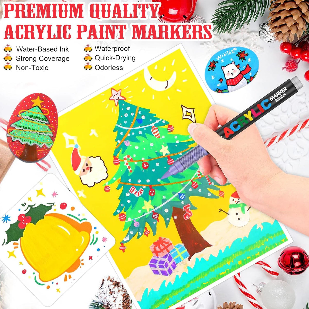 12-366 Colors Acrylic Painting Marker Waterproof Acrylic Brush