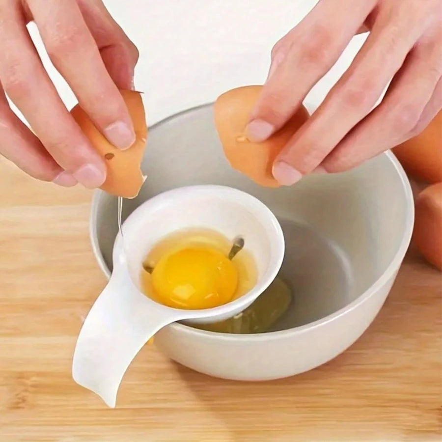 1pc Egg Yolk Separator Divider Rack White Plastic