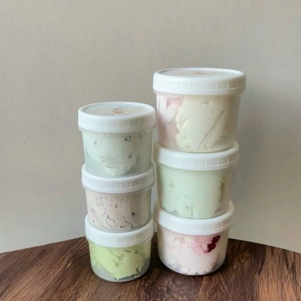 10pcs Transparent Yogurt Pudding Jars Sealed Round Food