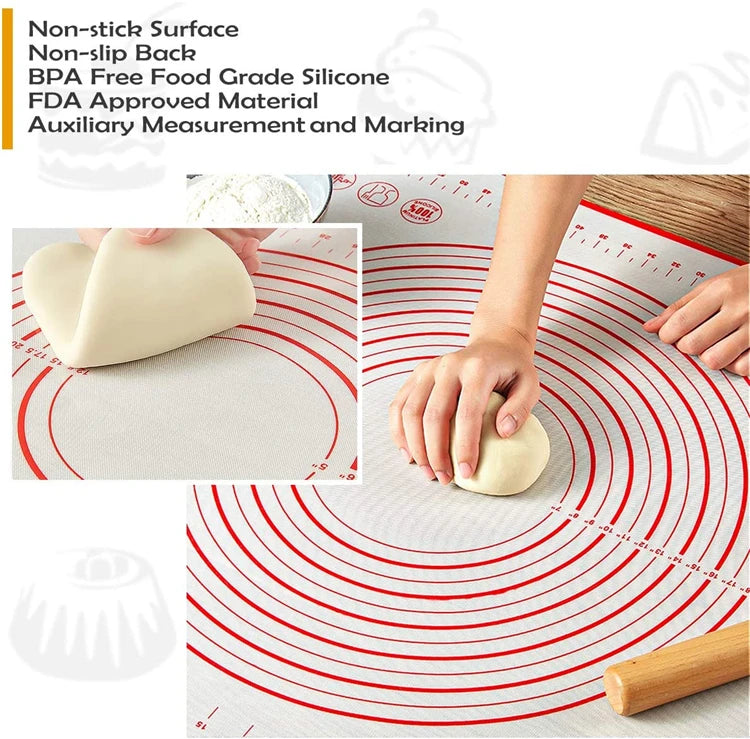 Silicone Baking Mat Non-Slip Pastry Mat Rolling Dough
