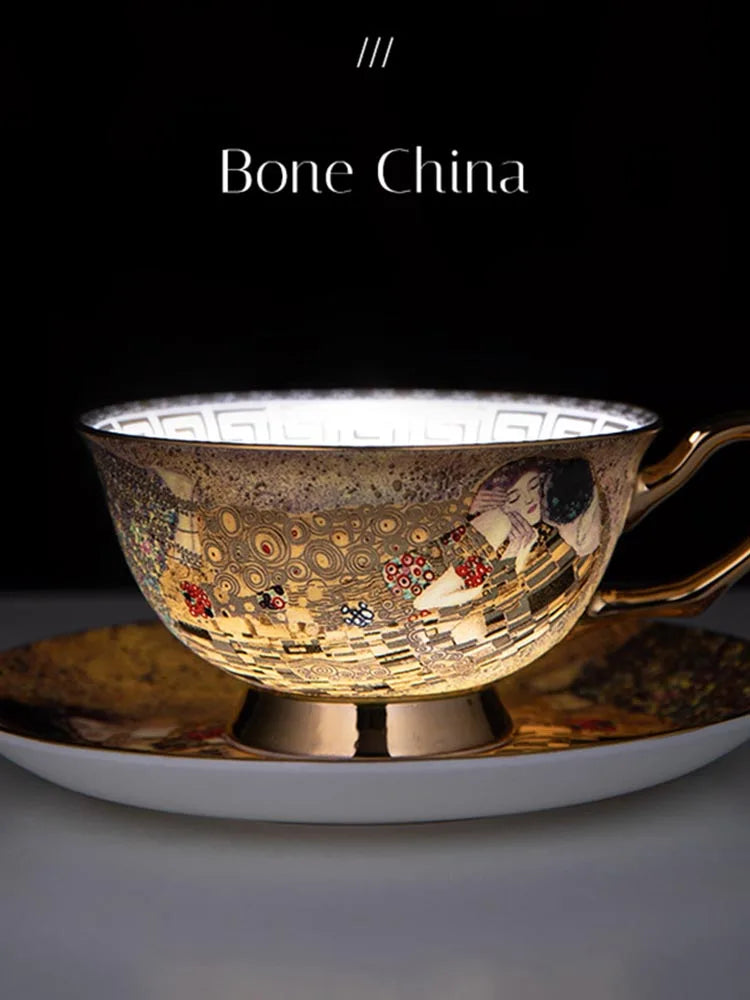 European Bone China Ceramic Coffee Cup Dish Spoon