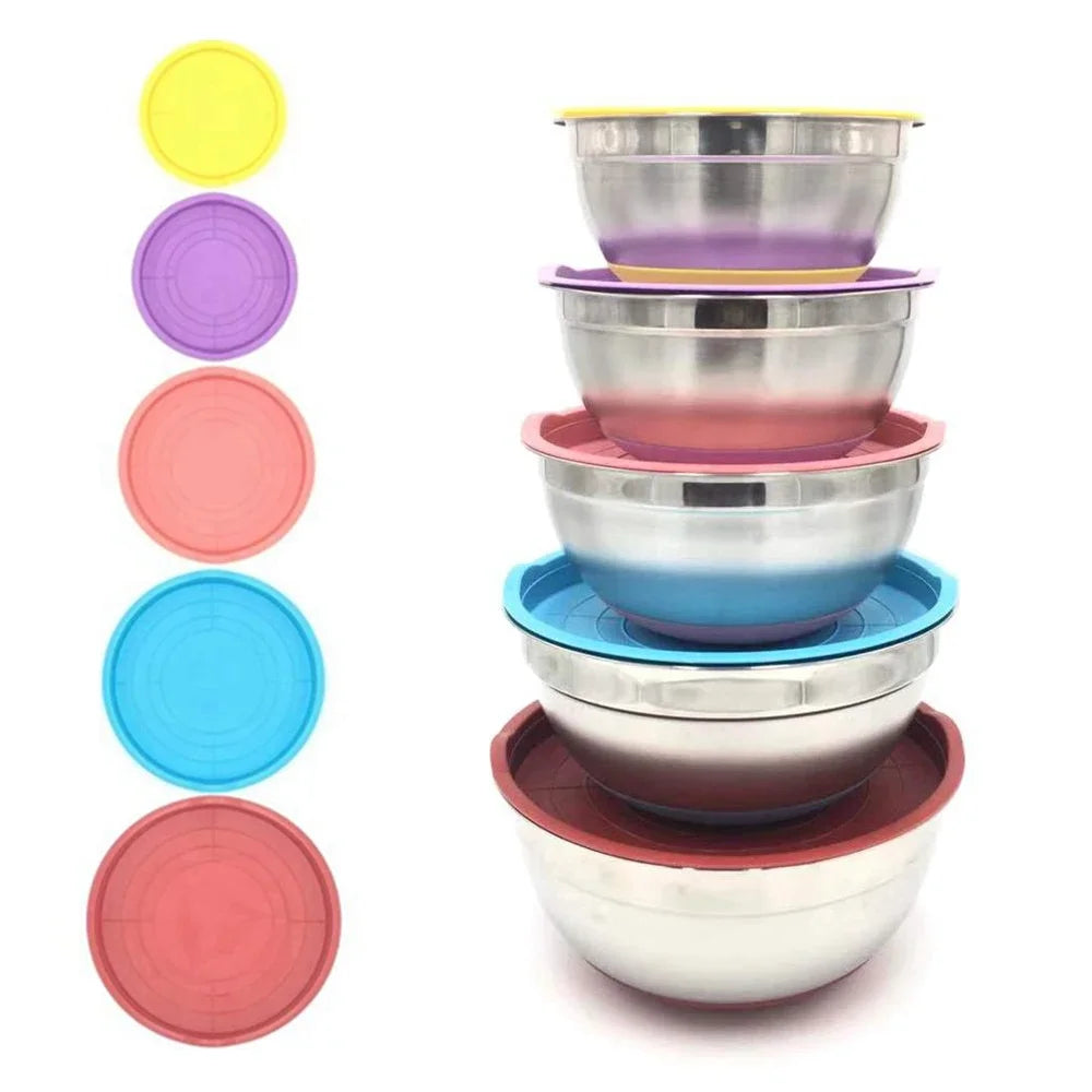 Colors Stainless Steel Mixing Bowl Lid Egg Mixer