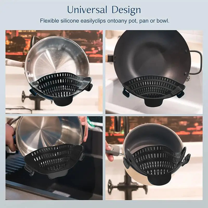 1pc Pot Strainer Handheld Drainer Noodles Pasta Adjustable