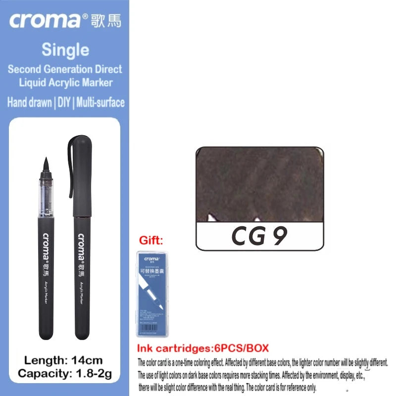 Croma 160/1 Colors Refillable Direct Liquid Acrylic Marker